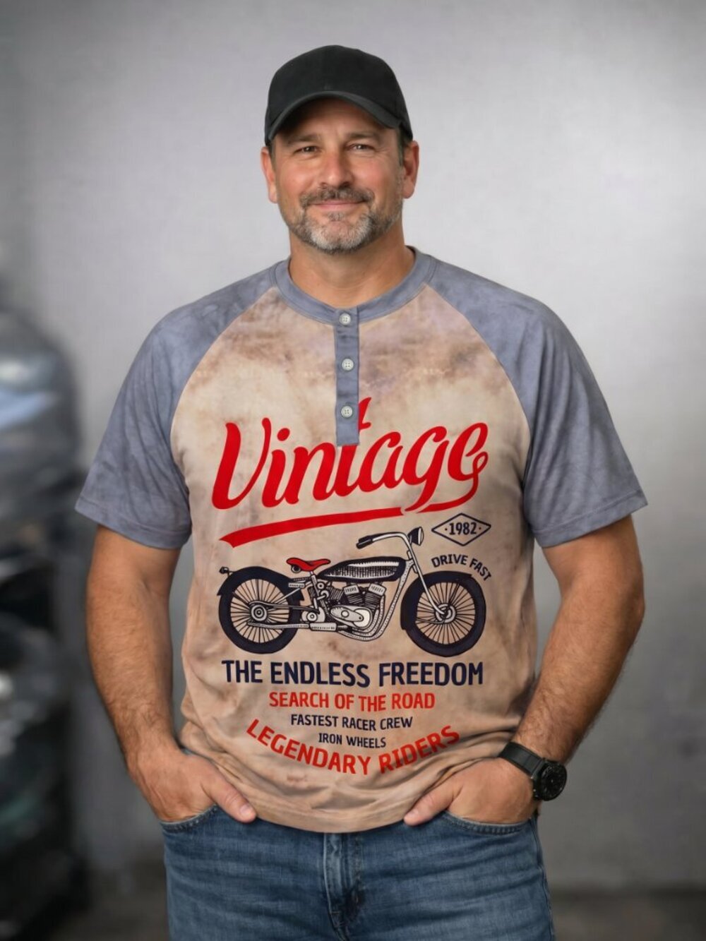VINTAGE MENS motorcyle freedom  TEES